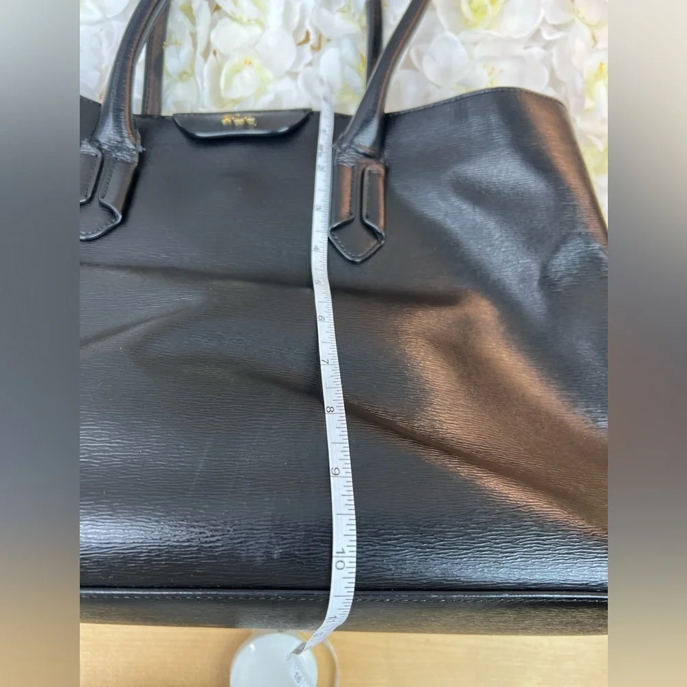 Lauren Ralph Lauren Black Saffiano Leather Tote Bag - Picture 10 of 14